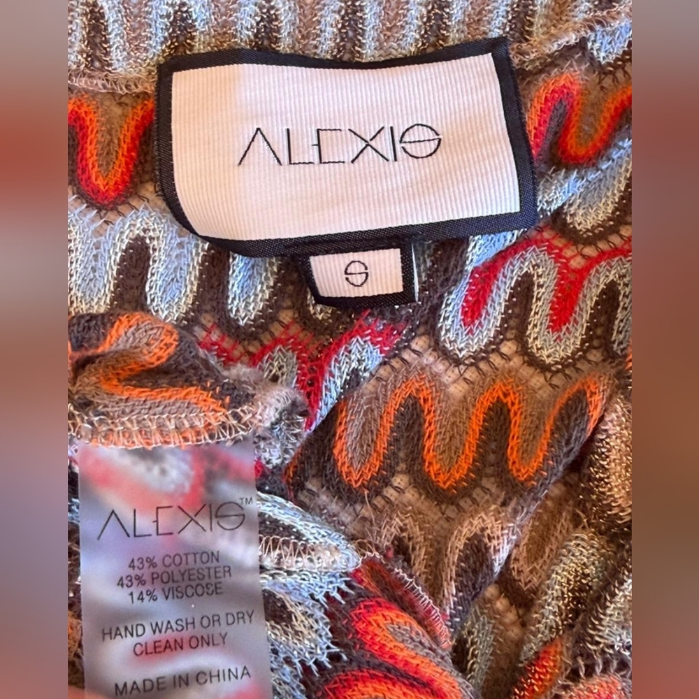 Alexis Geniste Fringe Chevron Kimono Robe Duster Maxi Dress - Picture 7 of 7
